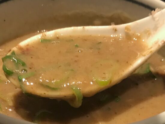 濃厚魚介豚骨つけ麺のスープアップ
