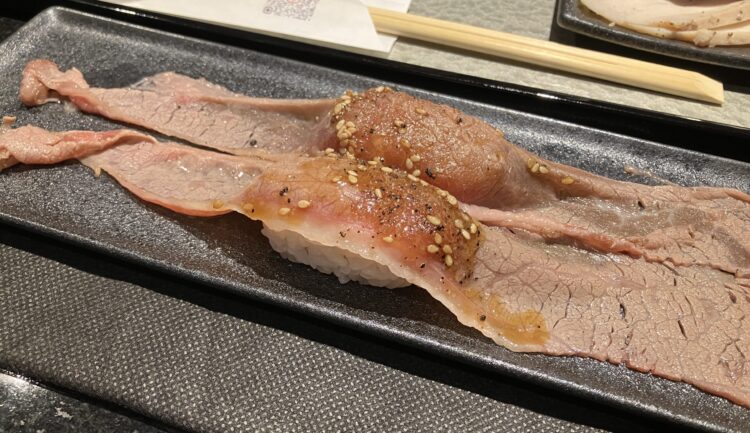 奈良市「鶏soba座銀」の炙り肉寿司全体写真