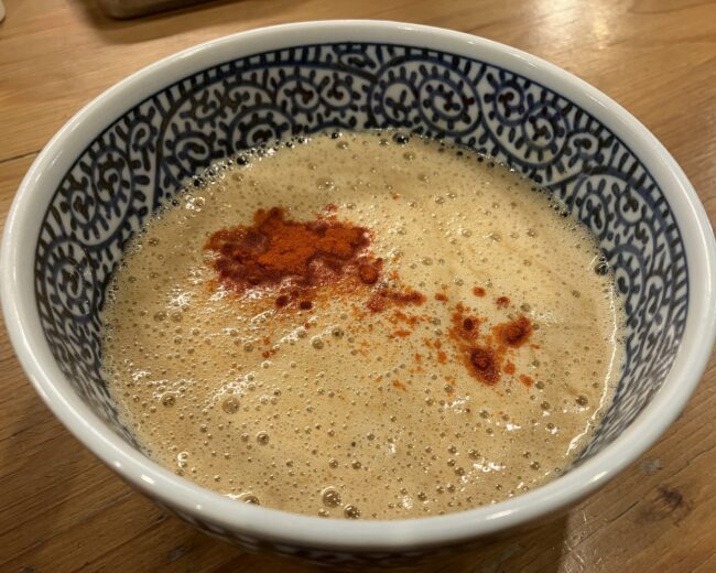 橿原市「つけ麺いちびり」スープ写真