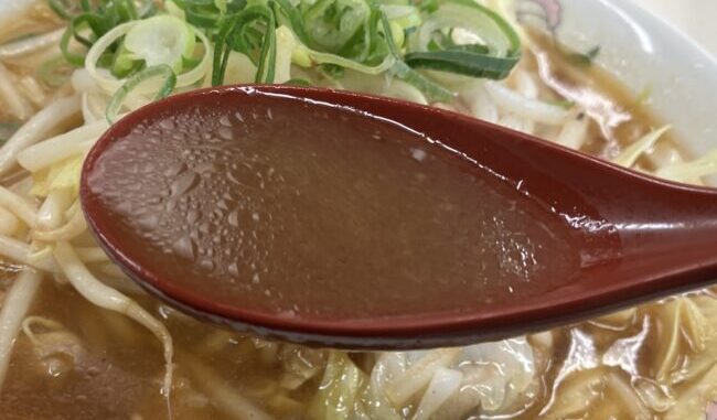 餃子の王将「野菜煮込みラーメン」スープアップ写真