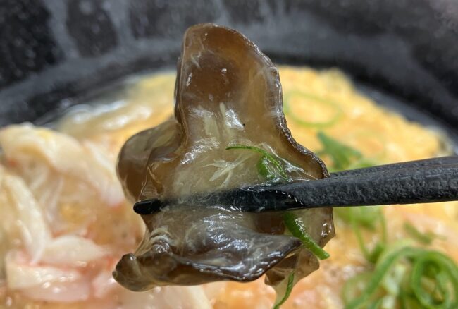 餃子の王将「極王天津麺」キクラゲアップ写真