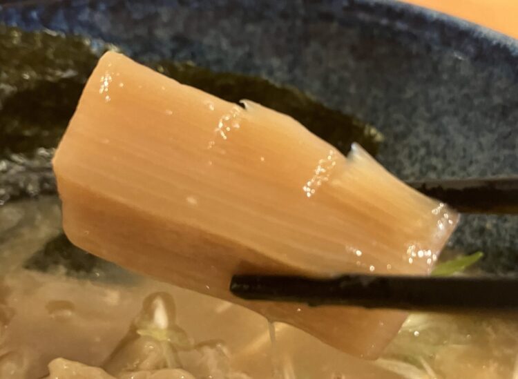 麺々結び「鶏豚々(特上)」メンマアップ写真