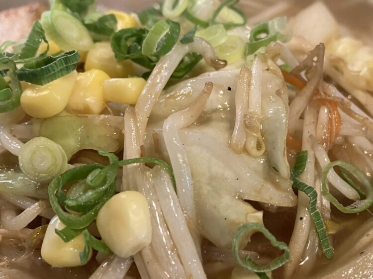 宇陀市「さっぽろらうめん」高原しお野菜らーめん野菜アップ写真