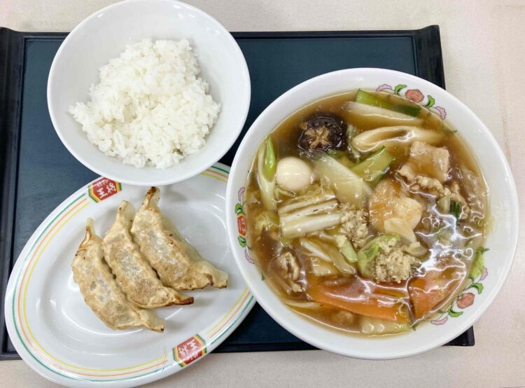 餃子の王将「五目あんかけ―ラーメンフェアセットB」全体写真