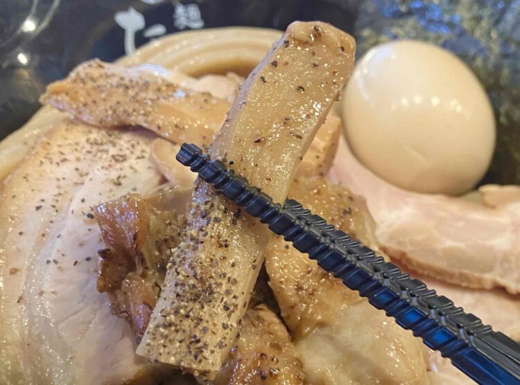 奈良・橿原の麺屋たけ井「特製つけ麺」メンマアップ