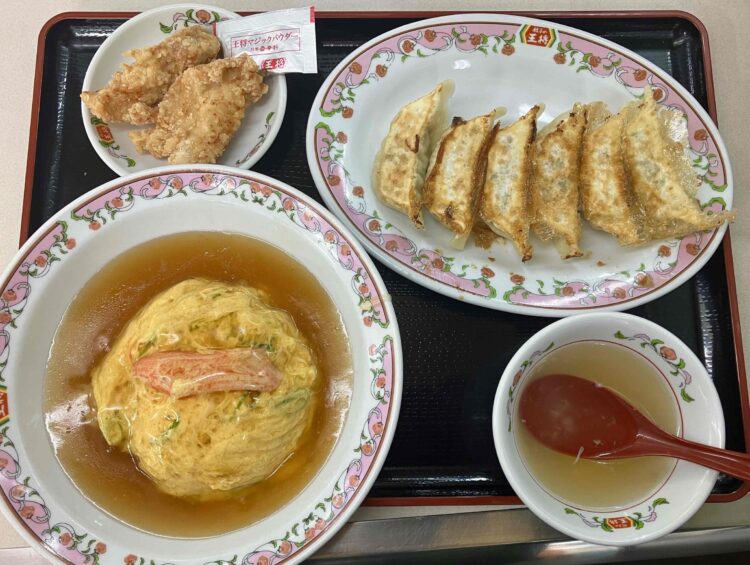 餃子の王将「天津飯セット」全体写真