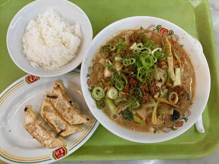 餃子の王将「野菜たっぷり胡麻味噌担々麺フェアセットB」全体写真
