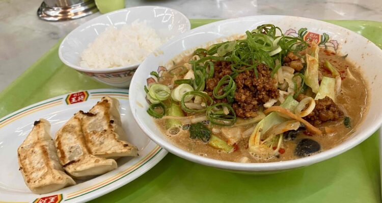餃子の王将「野菜たっぷり胡麻味噌担々麵フェアセットB」全体写真