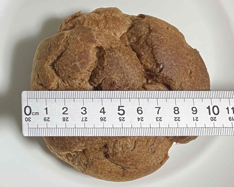 ローソン「大きなチョコシュー」大きさ測定写真