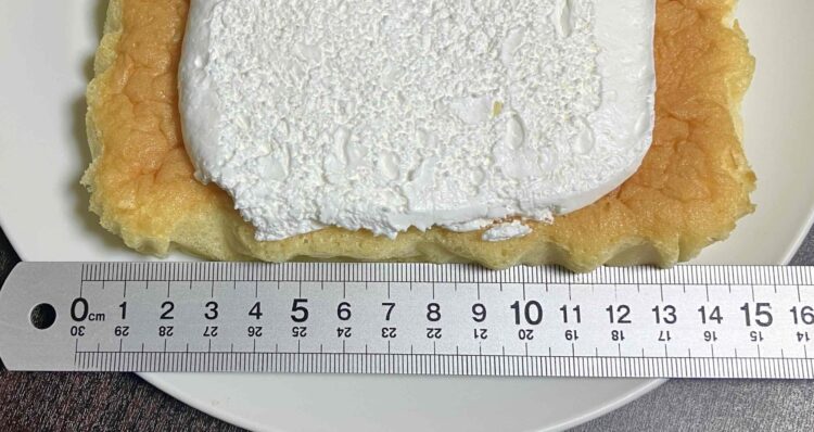 ローソン「もちもち生シフォン」大きさ測定写真