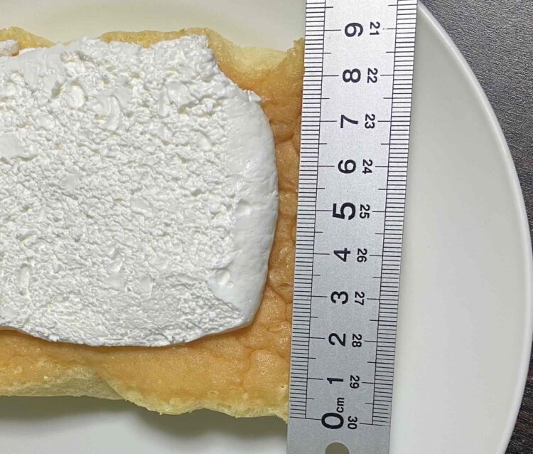 ローソン「もちもち生シフォン」大きさ測定写真②