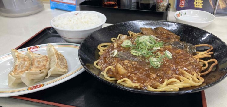 餃子の王将「麻婆茄子焼きそばフェアセットB」全体写真②