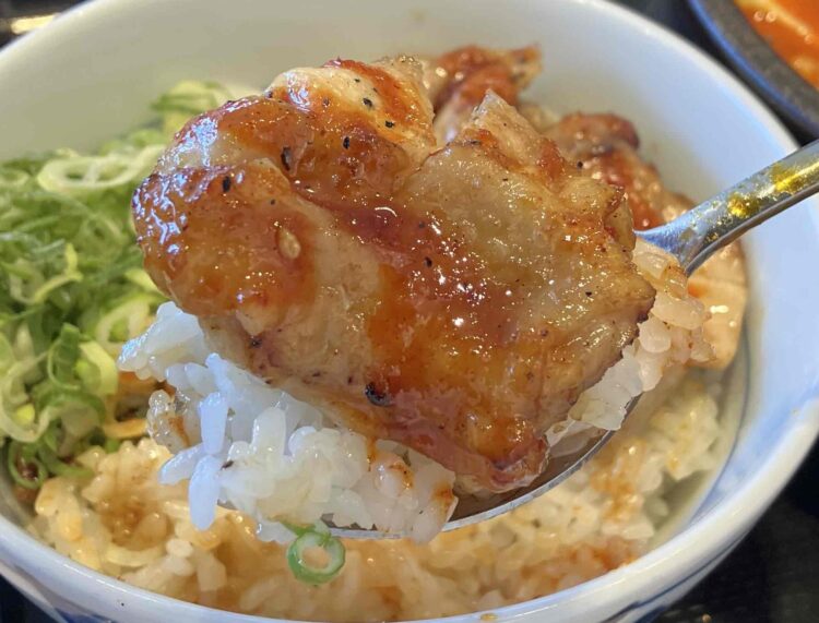 韓丼「タッカルビ丼（小）」いただきます写真