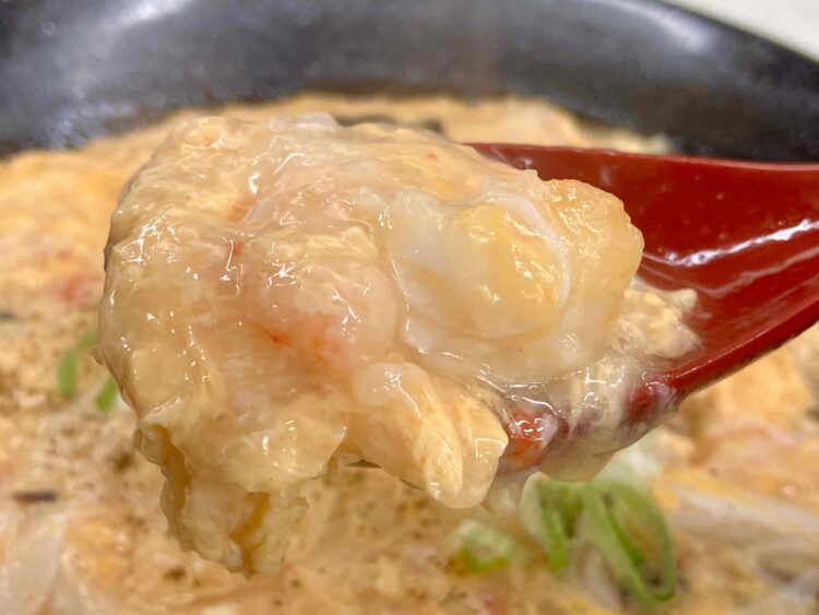 餃子の王将「極王天津麺セット」かに玉アップ写真