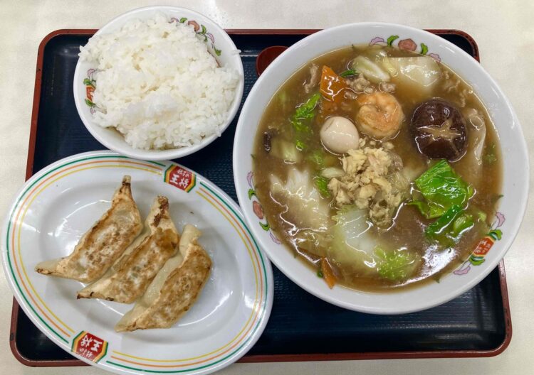 餃子の王将「五目あんかけラーメンフェアセットB」全体写真