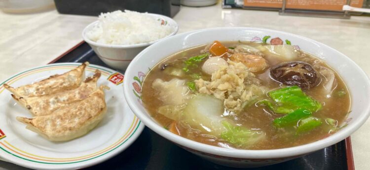 餃子の王将「五目あんかけラーメンフェアセットB」全体写真②
