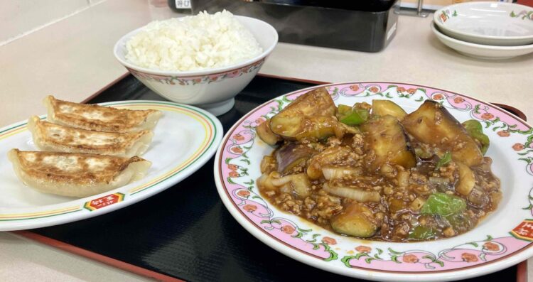 餃子の王将「麻婆茄子特選メニューＡ」全体写真②