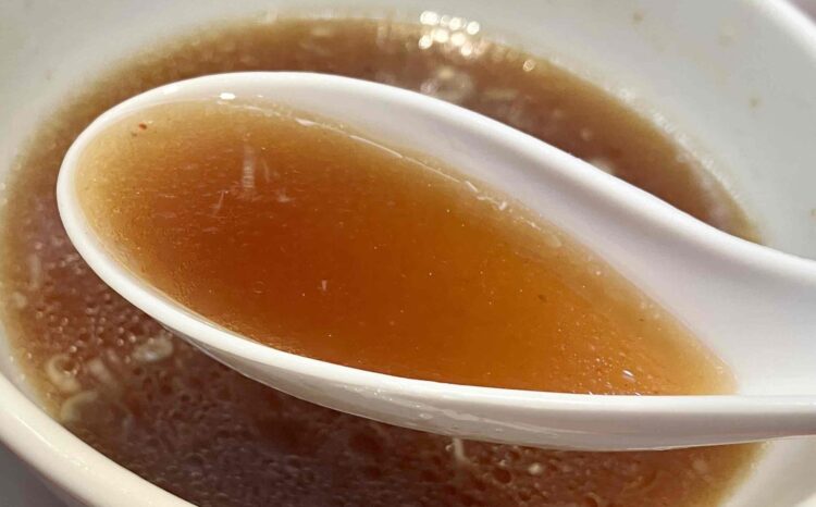 大阪市「カドヤ食堂総本店」つけそばスープ写真